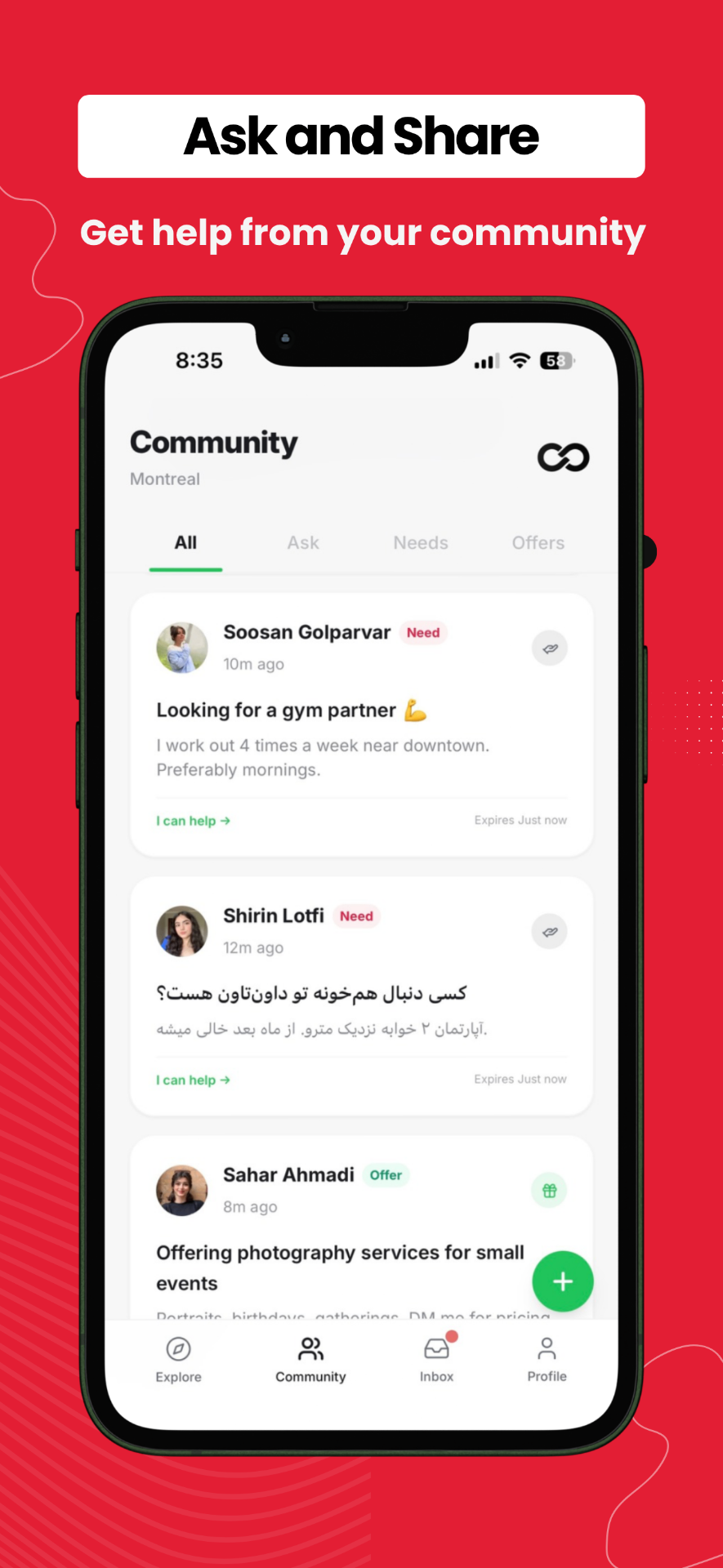 Ask and share with your community