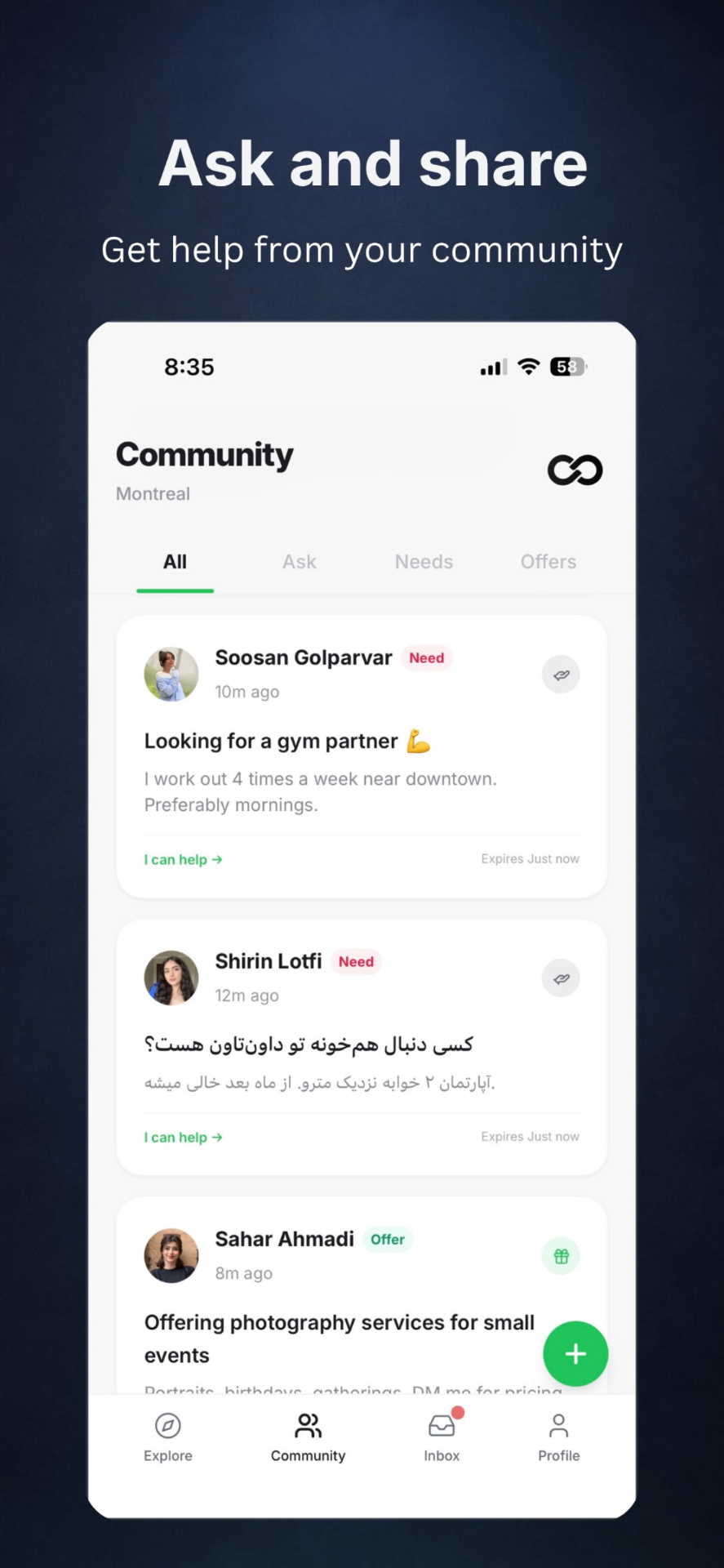 Ask and share with your community
